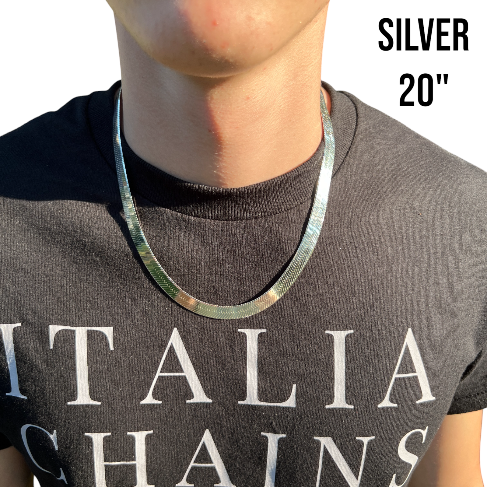 925 Sterling Silver 9mm Herringbone Chain Necklace