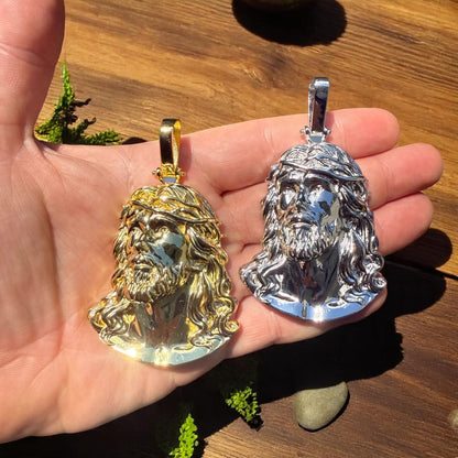 925 Sterling Silver Passion Of The Christ Jesus Piece Pendant - Large