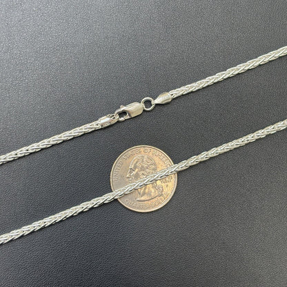 925 Sterling Silver 3mm Wheat Chain Necklace - ITALIA Chains