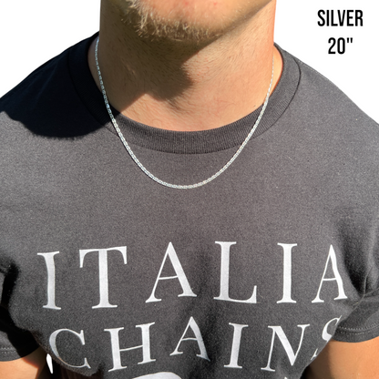 925 Sterling Silver 2.5mm Tiger Eye Chain Necklace