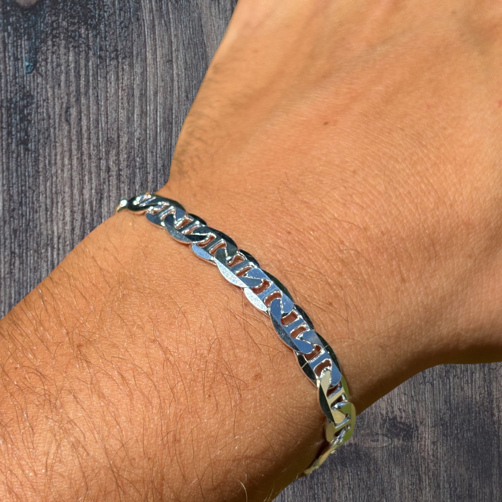 925 Sterling Silver 6mm Mariner Bracelet