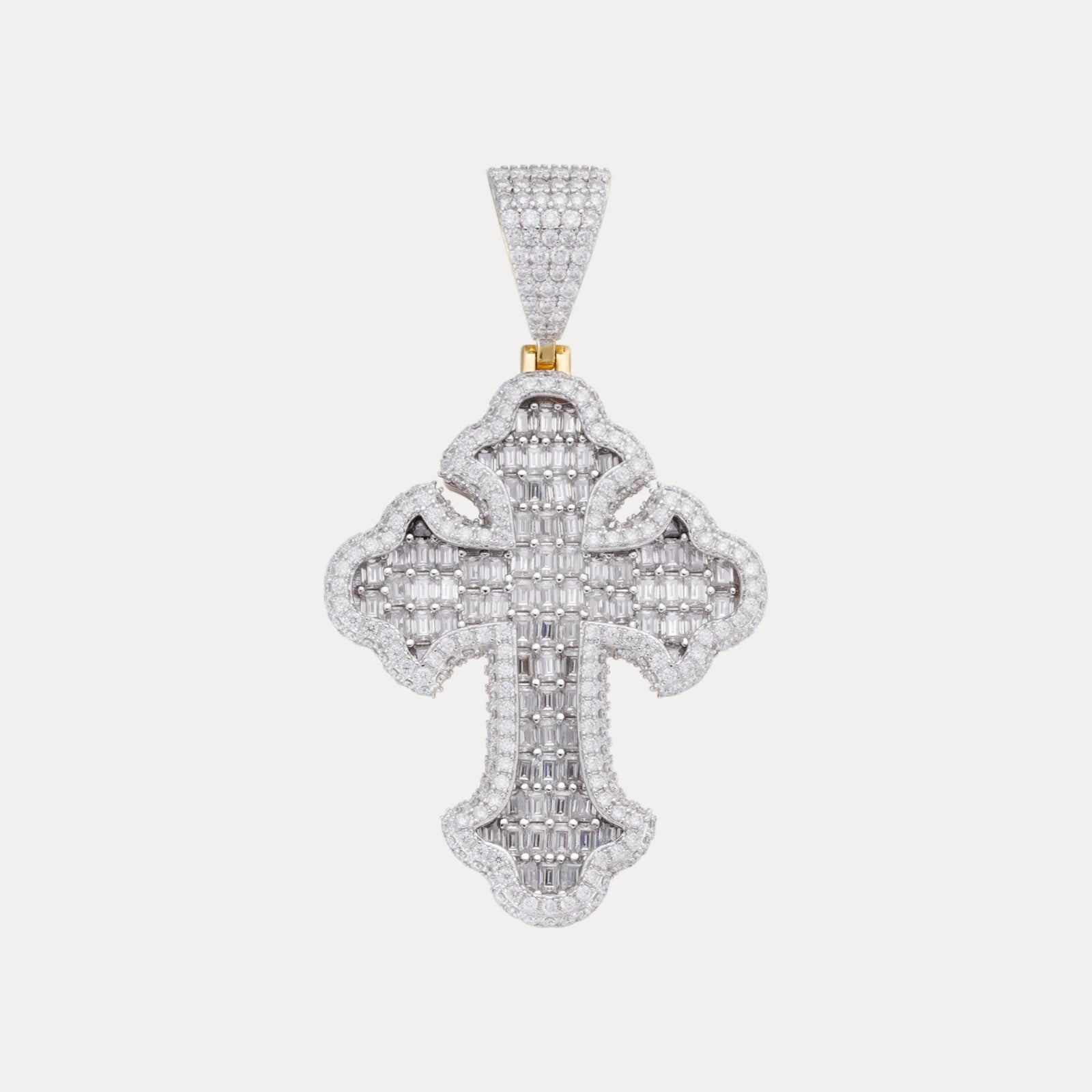 925 Sterling Silver Gothic Cross With Moissanite - Small