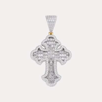 925 Sterling Silver Gothic Cross With Moissanite - Small