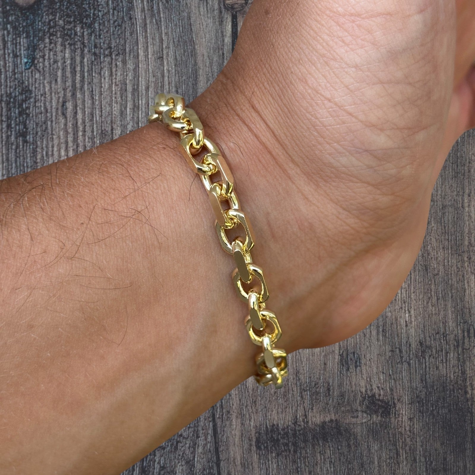 925 Sterling Silver 6mm Anchor Cable Bracelet