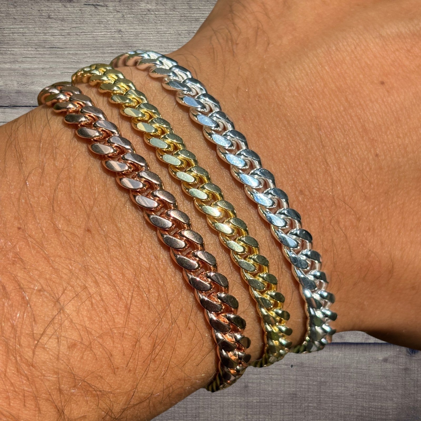 925 Sterling Silver 6mm Miami Cuban W. Box Clasp Bracelet