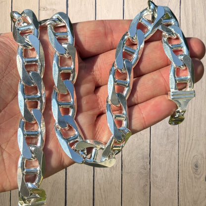 925 Sterling Silver 16mm Mariner Chain Necklace