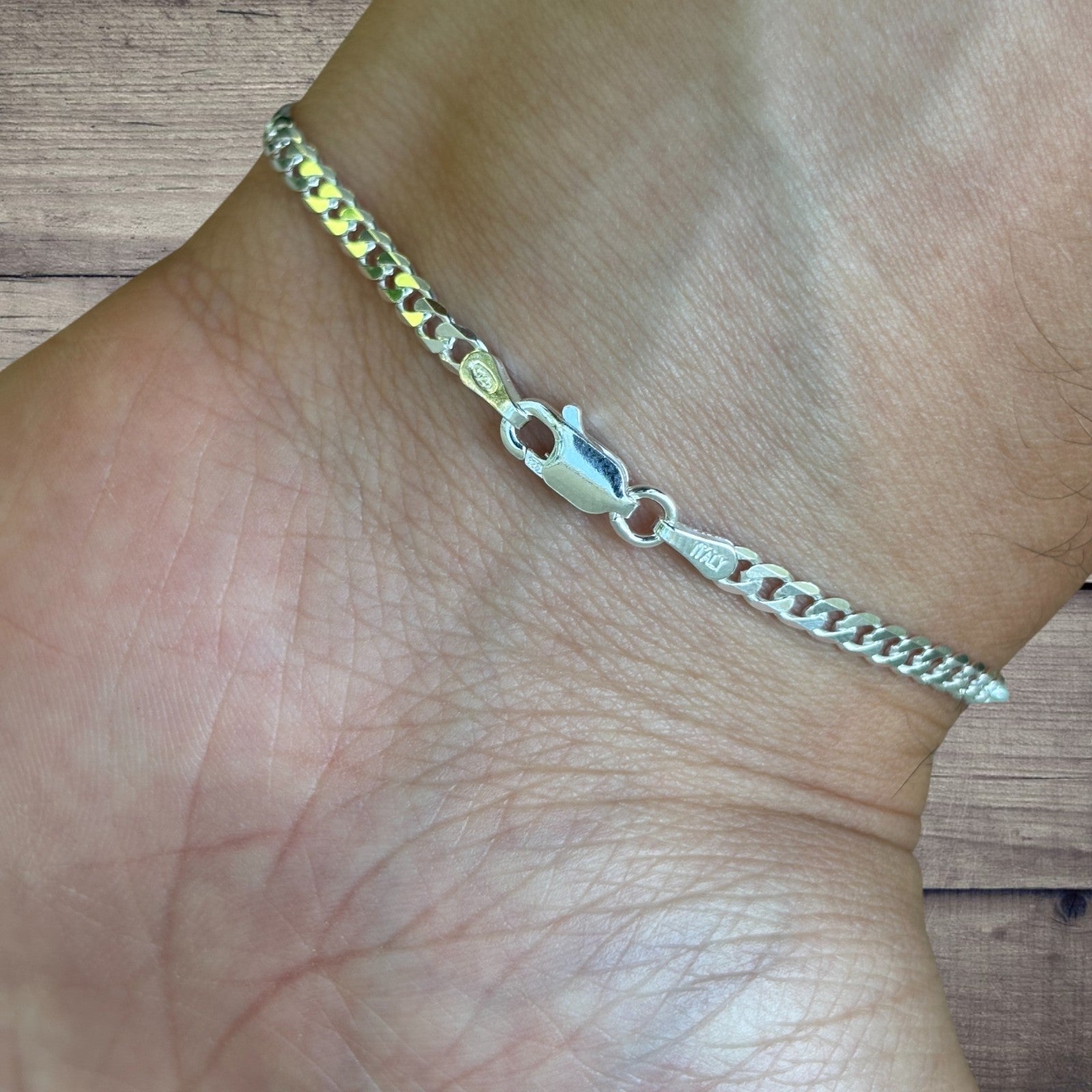 925 Sterling Silver 3mm Curb Bracelet