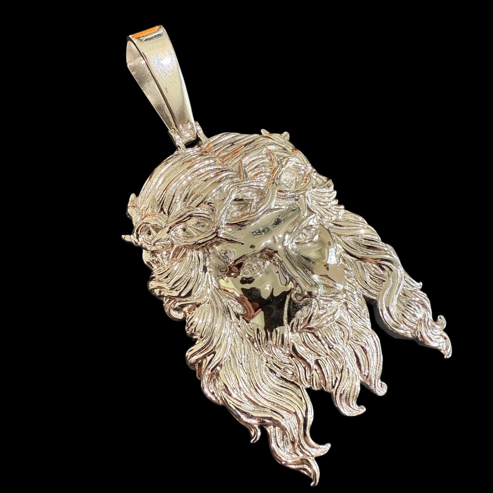 925 Sterling Silver Classic Jesus Piece Pendant - Large