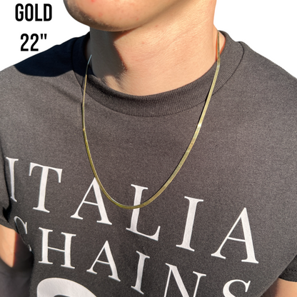 925 Sterling Silver 3mm Herringbone Chain Necklace