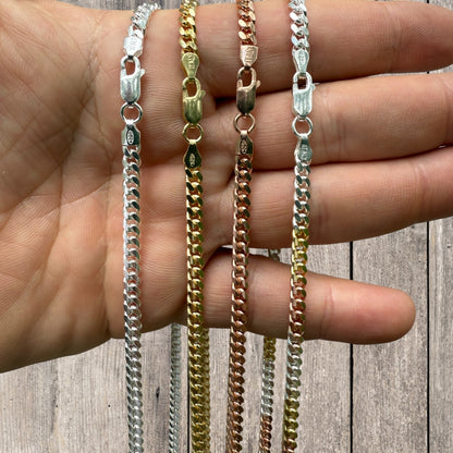 925 Sterling Silver 4mm Miami Cuban Chain Necklace