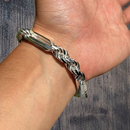 925 Sterling Silver 10mm Figarope Milano Bracelet