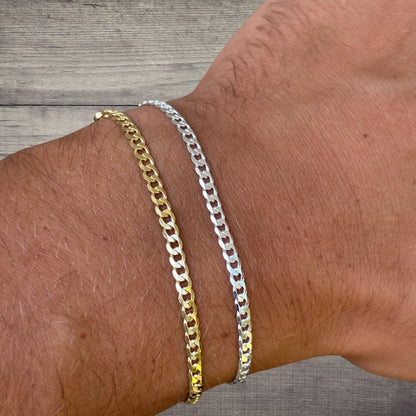 925 Sterling Silver 3mm Curb Bracelet