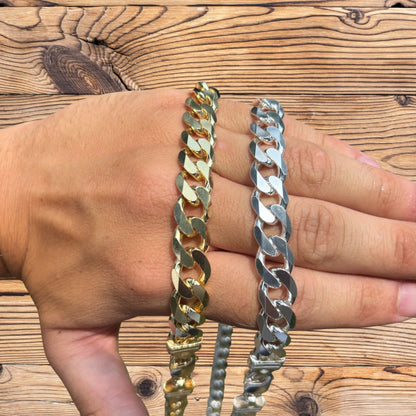 925 Sterling Silver 12mm Curb Chain Necklace