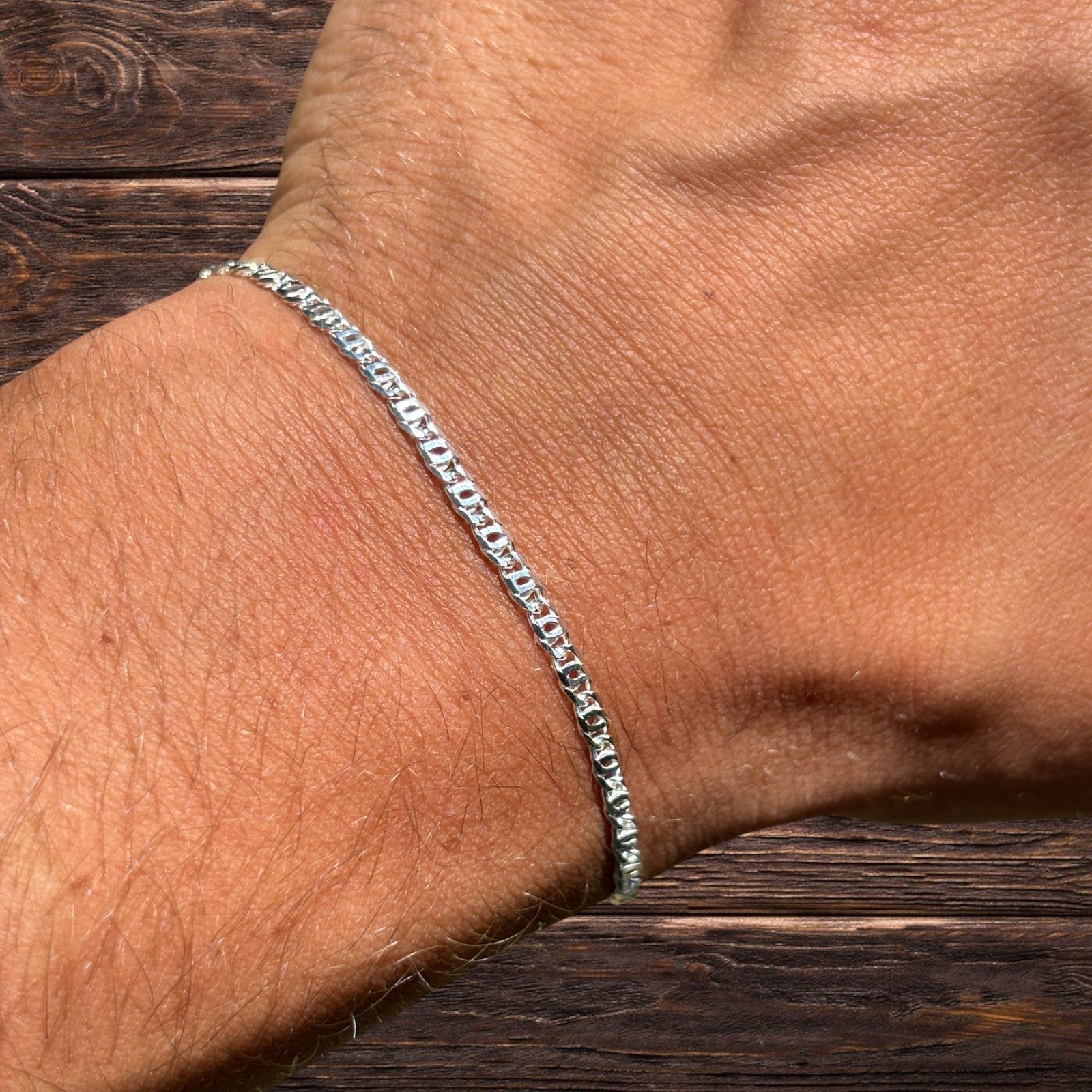 925 Sterling Silver 2.5mm Tiger Eye Bracelet