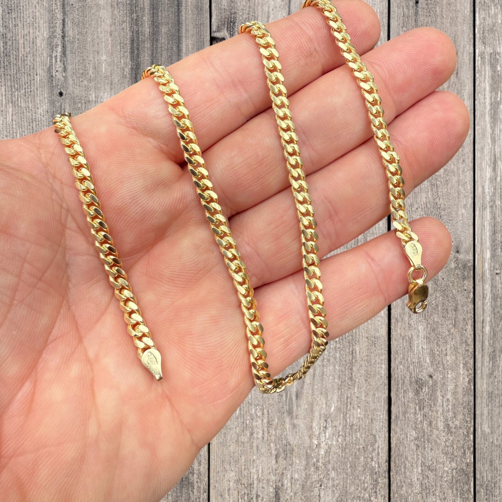 925 Sterling Silver 4mm Miami Cuban Chain Necklace