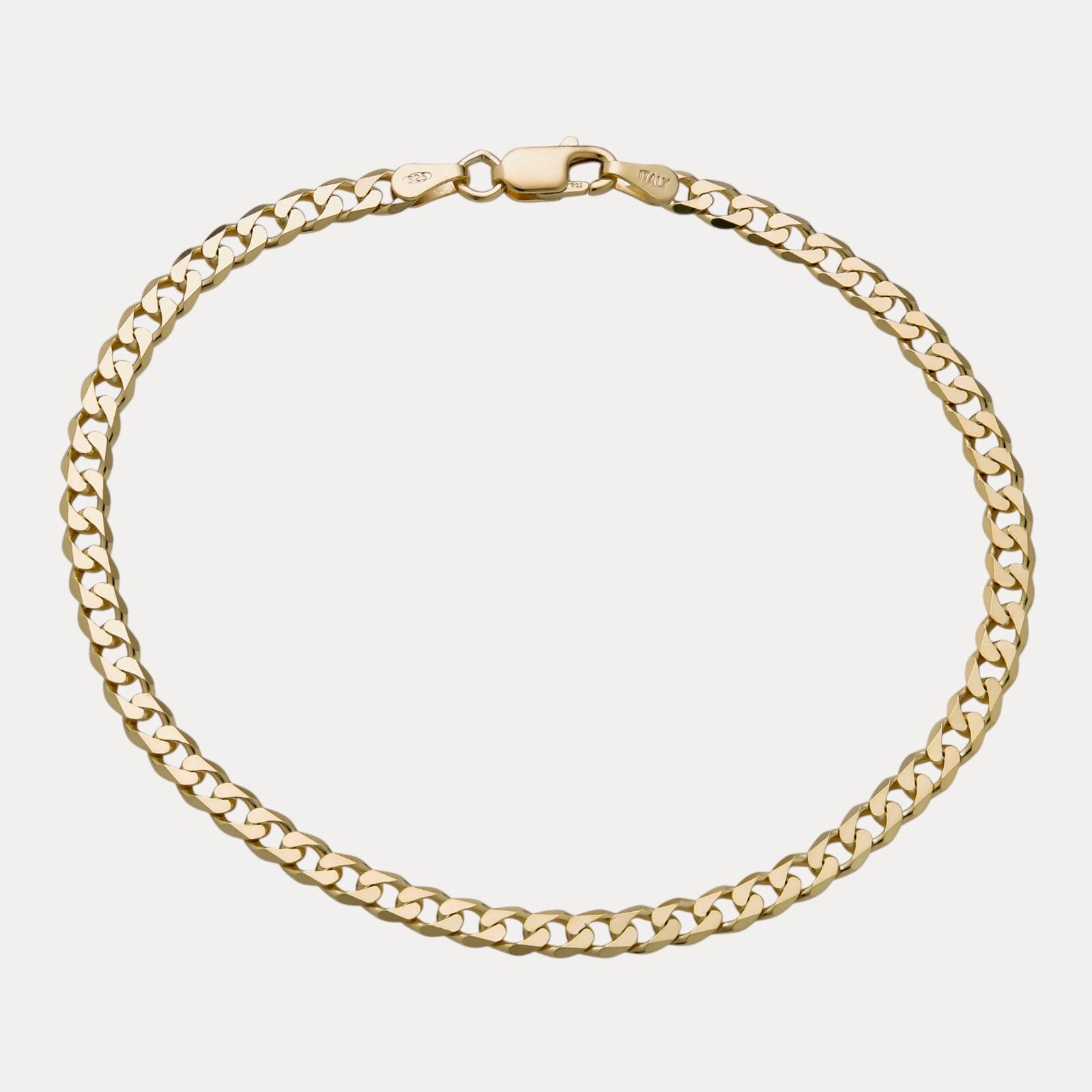 925 Sterling Silver 4mm Curb Bracelet