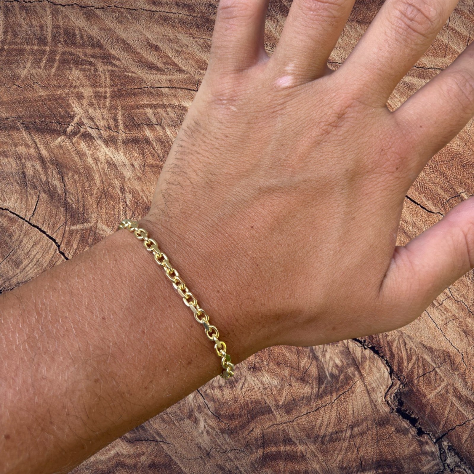 925 Sterling Silver 4mm Anchor Cable Bracelet