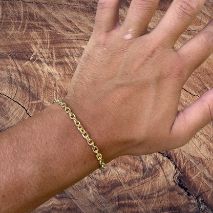 925 Sterling Silver 4mm Anchor Cable Bracelet