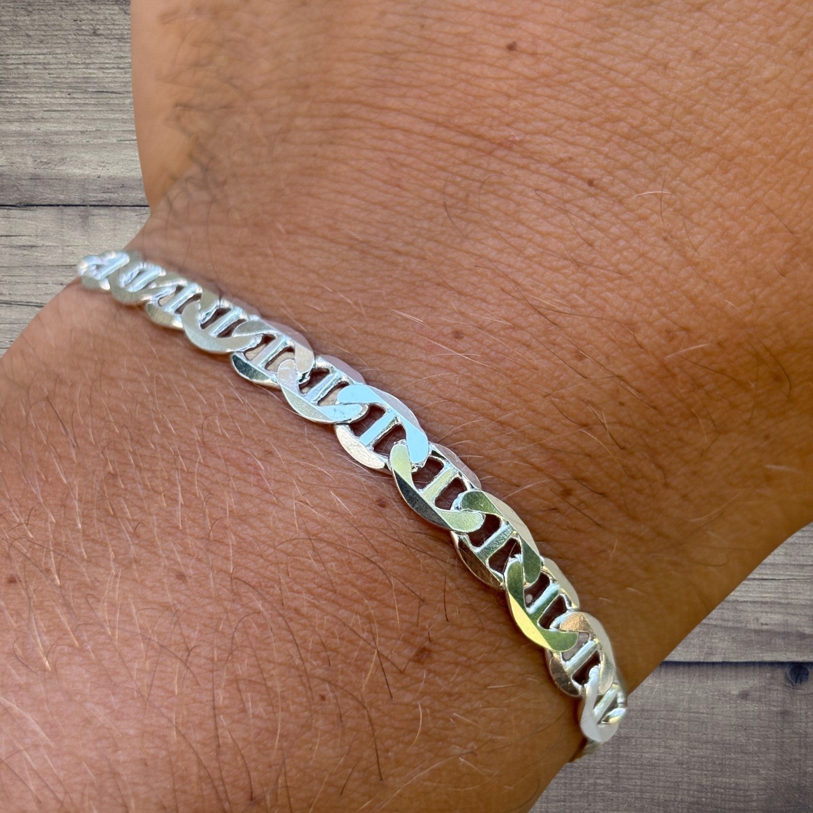 925 Sterling Silver 5mm Mariner Bracelet