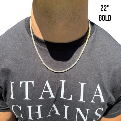 925 Sterling Silver 3mm Tennis Chain Necklace - CZ Or Moissanite