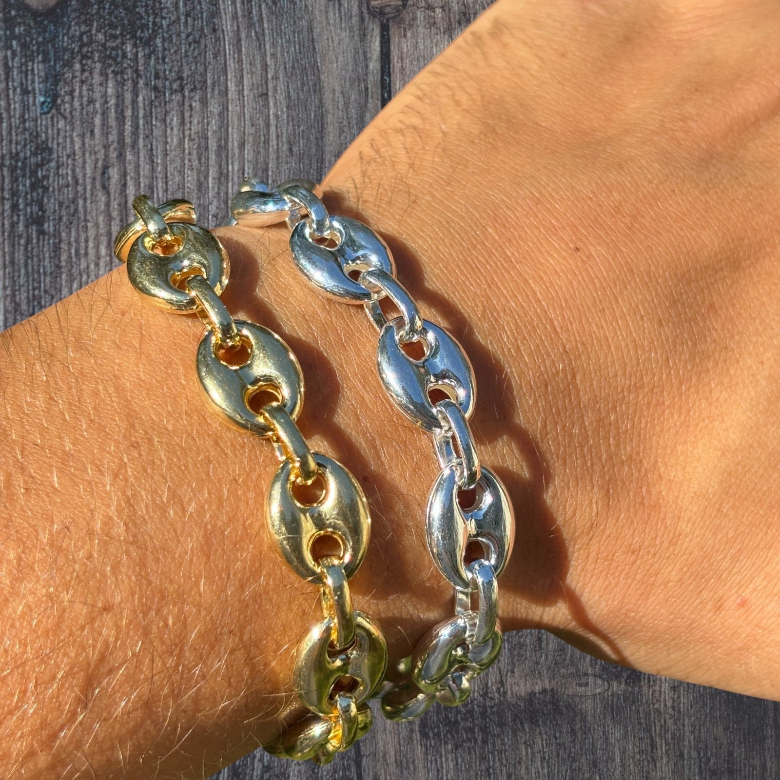 925 Sterling Silver 12mm Puffed Gucci Bracelet