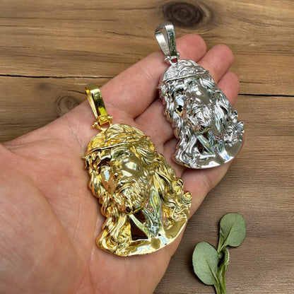 925 Sterling Silver Passion Of The Christ Jesus Piece Pendant - Large