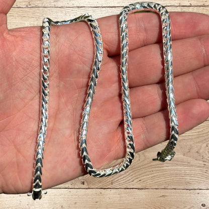 925 Sterling Silver 5mm Rounded Franco Chain Necklace