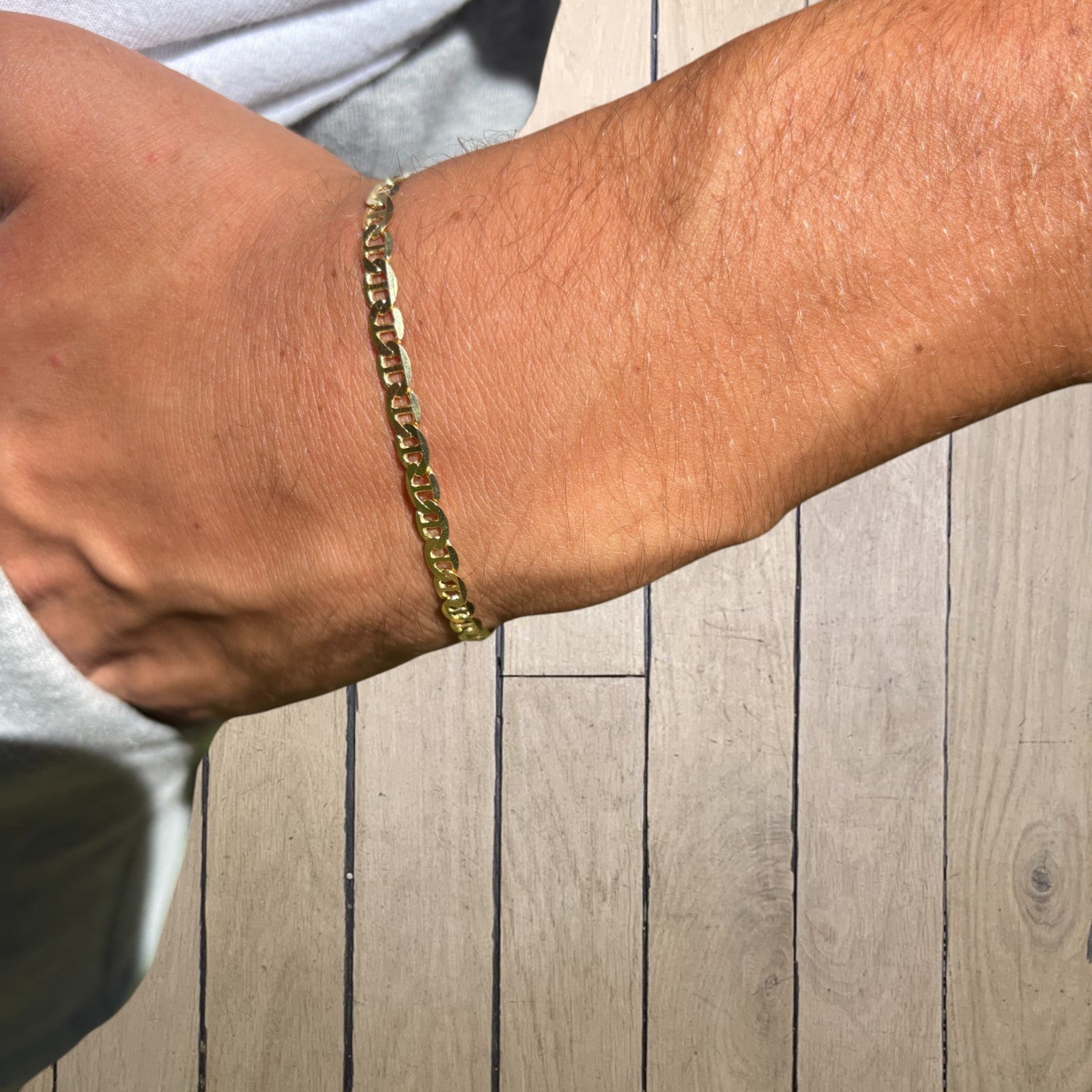 925 Sterling Silver 4mm Mariner Bracelet