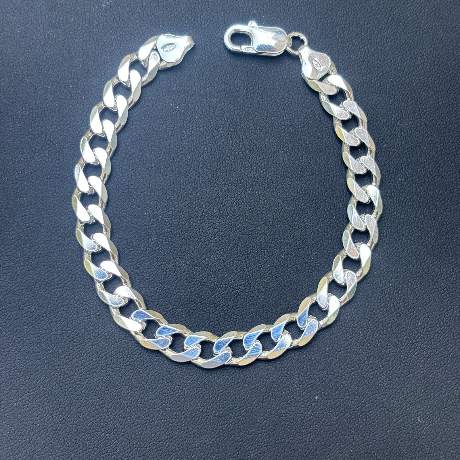 925 Sterling Silver 8mm Curb Bracelet