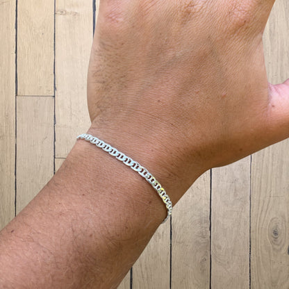 925 Sterling Silver 4mm Mariner Bracelet