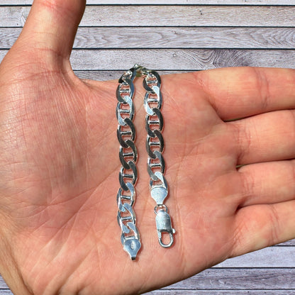 925 Sterling Silver 8mm Mariner Bracelet