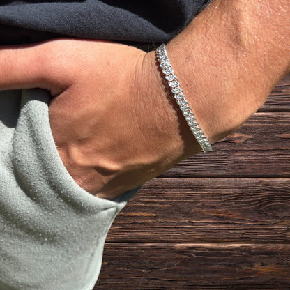 925 Sterling Silver 5mm Diamond Cut Miami Cuban Bracelet