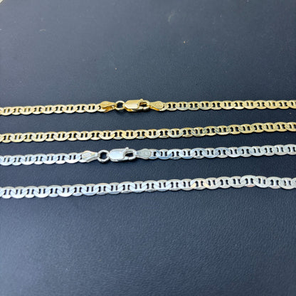 925 Sterling Silver 4mm Mariner Chain Necklace