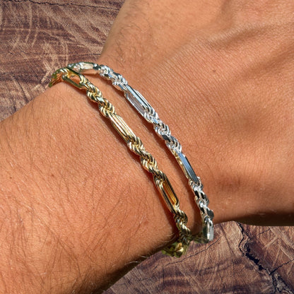 925 Sterling Silver 4mm Figarope Milano Bracelet