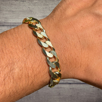 925 Sterling Silver 12mm Curb Bracelet