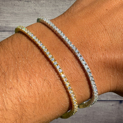 925 Sterling Silver 2mm Tennis Bracelet - CZ Or Moissanite