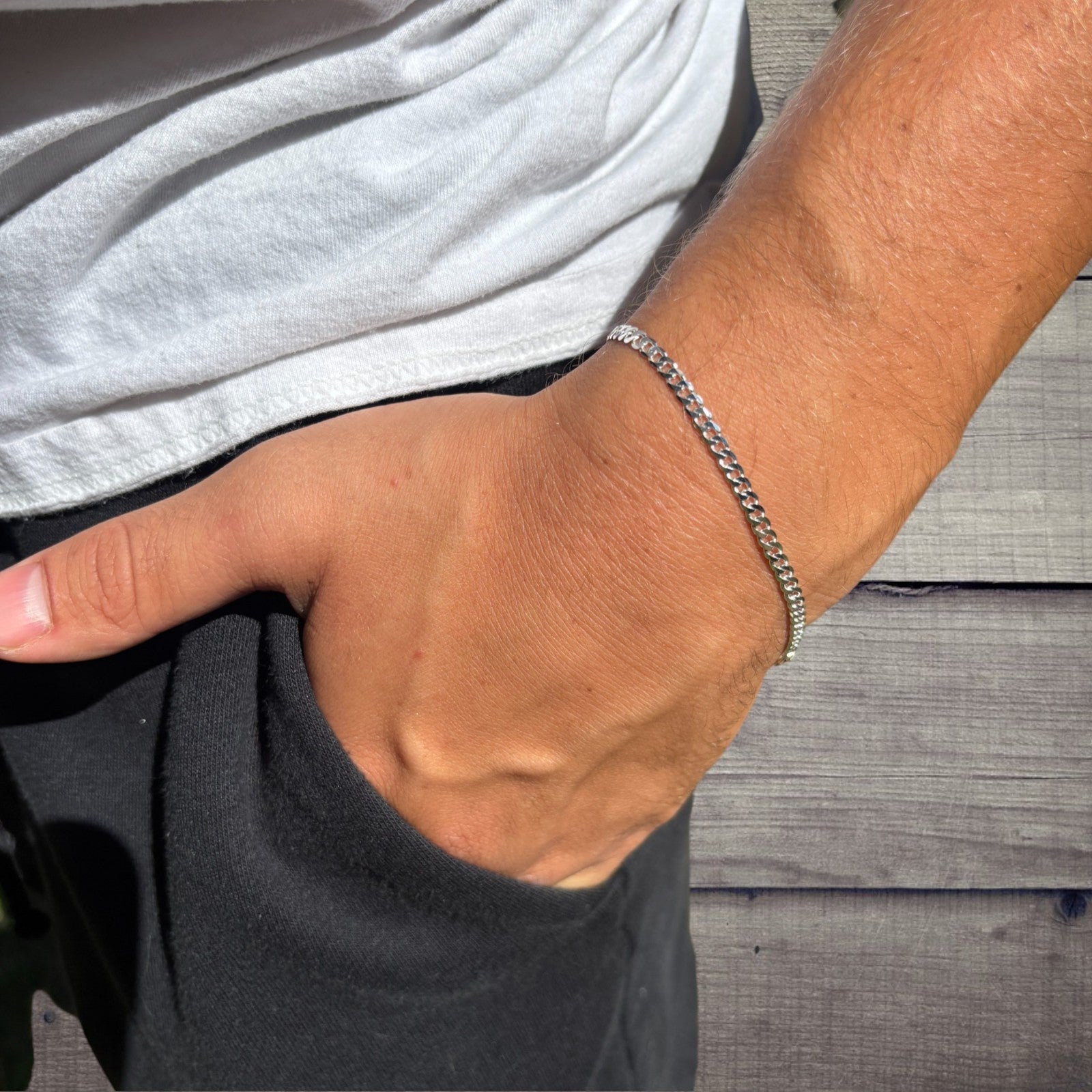 925 Sterling Silver 3mm Curb Bracelet