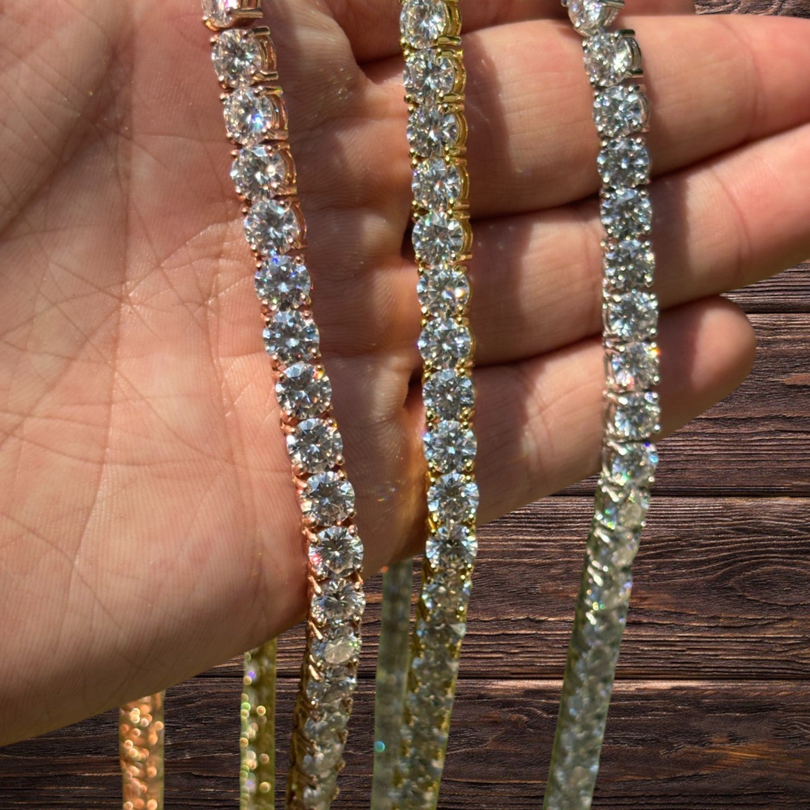 925 Sterling Silver 6mm Tennis Chain Necklace - CZ Or Moissanite