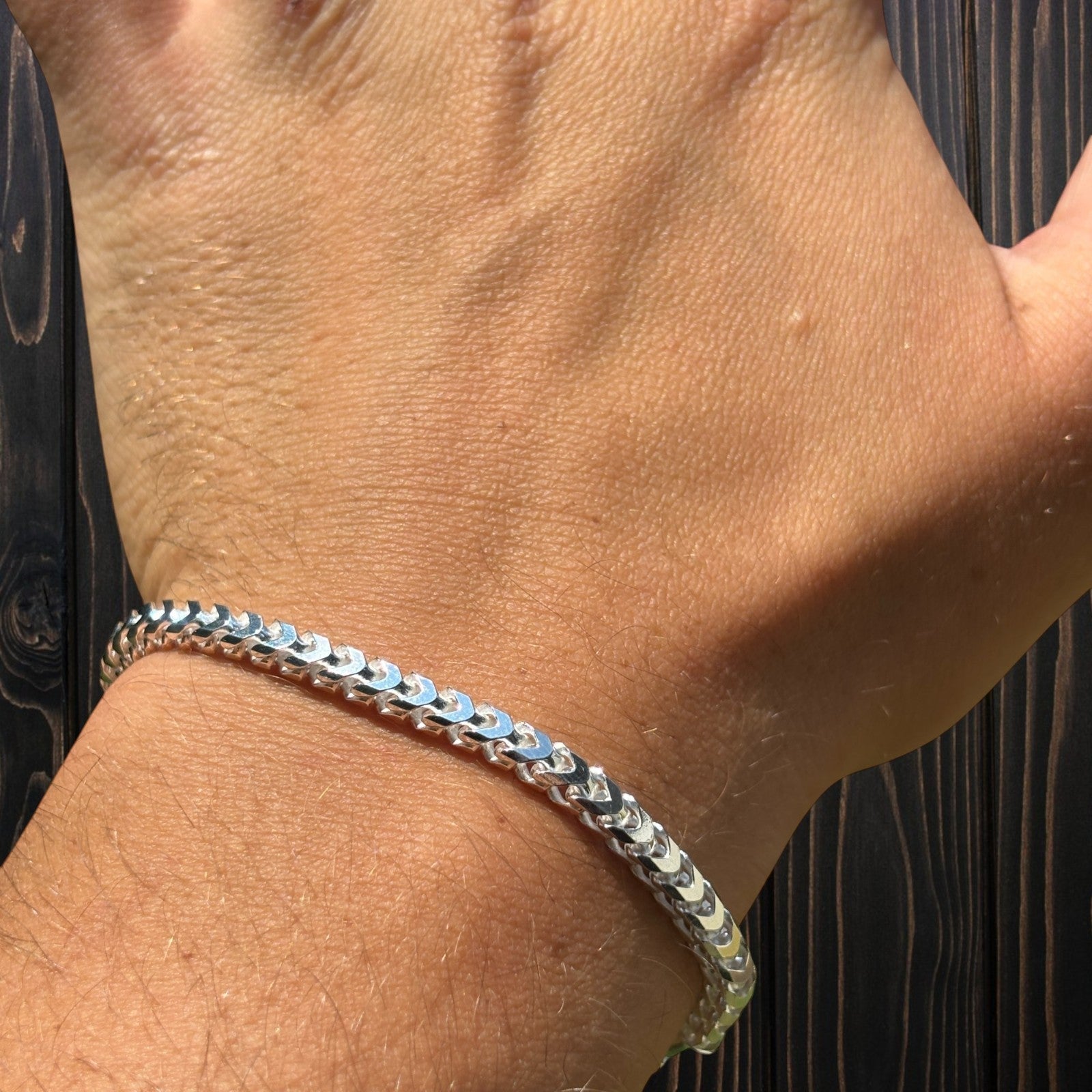 925 Sterling Silver 4mm Franco Bracelet