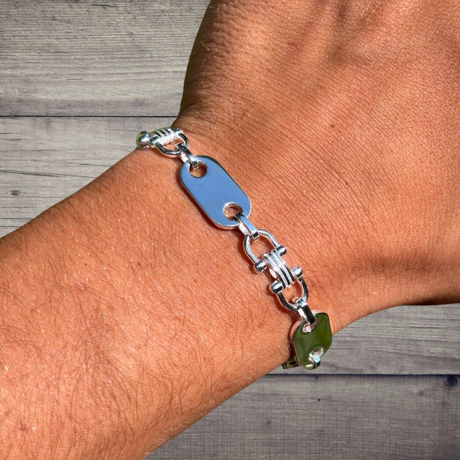 925 Sterling Silver 10mm Custom Ferragamo Link Bracelet