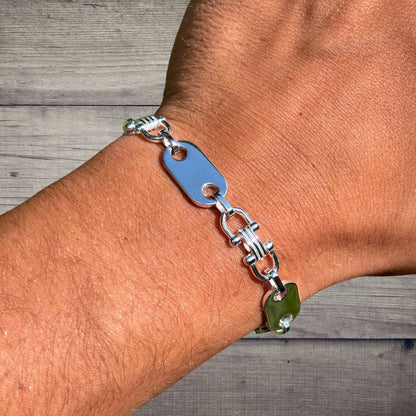 925 Sterling Silver 10mm Custom Ferragamo Link Bracelet