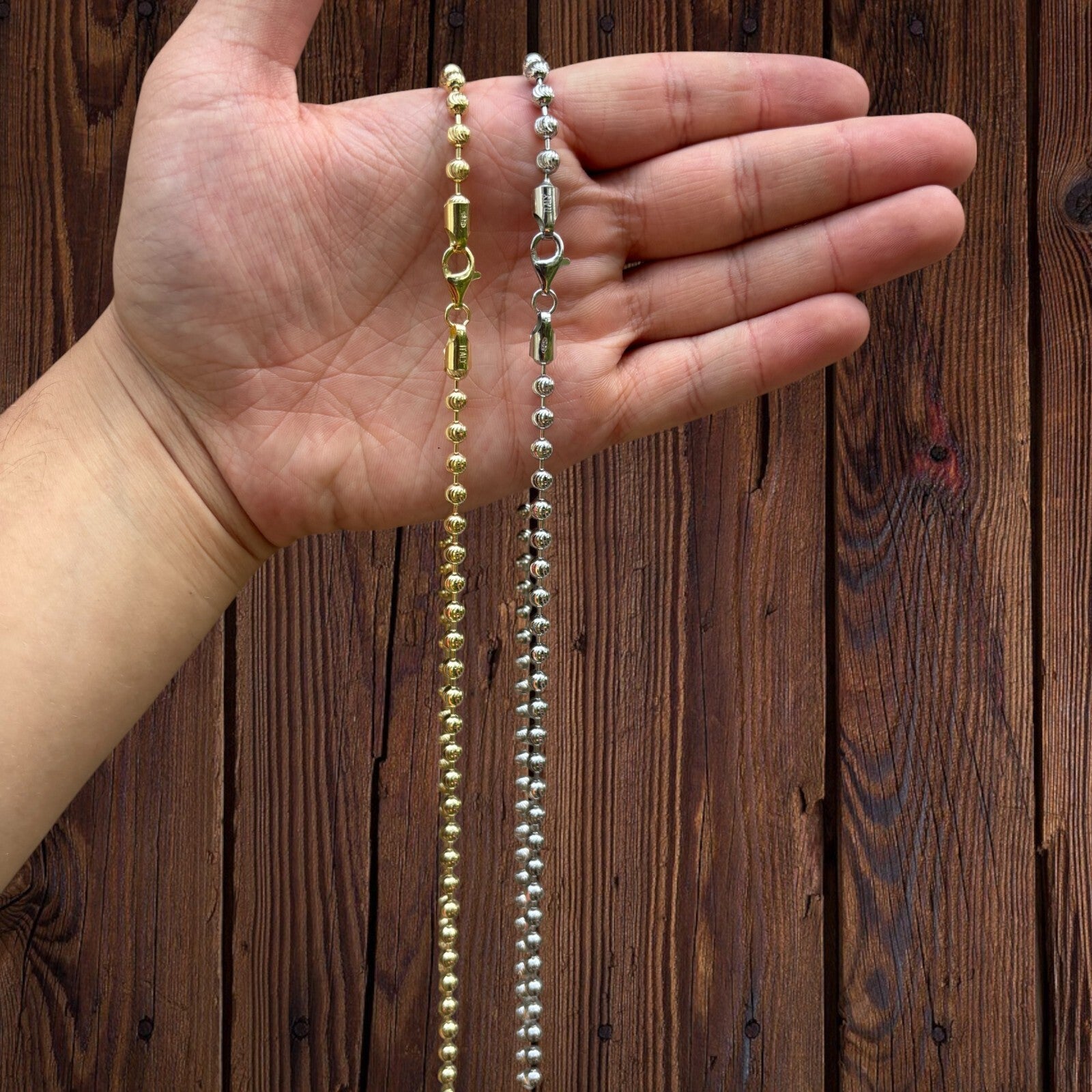 925 Sterling Silver 5mm Bead Chain Necklace