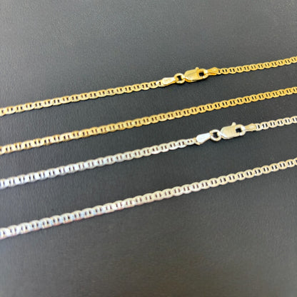 925 Sterling Silver 2.5mm Mariner Chain Necklace