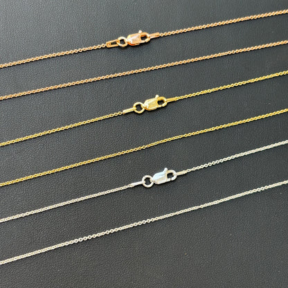 925 Sterling Silver 1mm Cable Chain Necklace