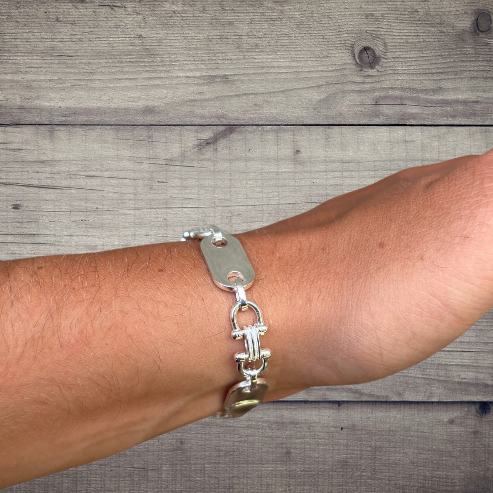 925 Sterling Silver 10mm Custom Ferragamo Link Bracelet