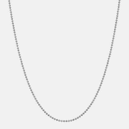 925 Sterling Silver 2.5mm Bead Chain Necklace