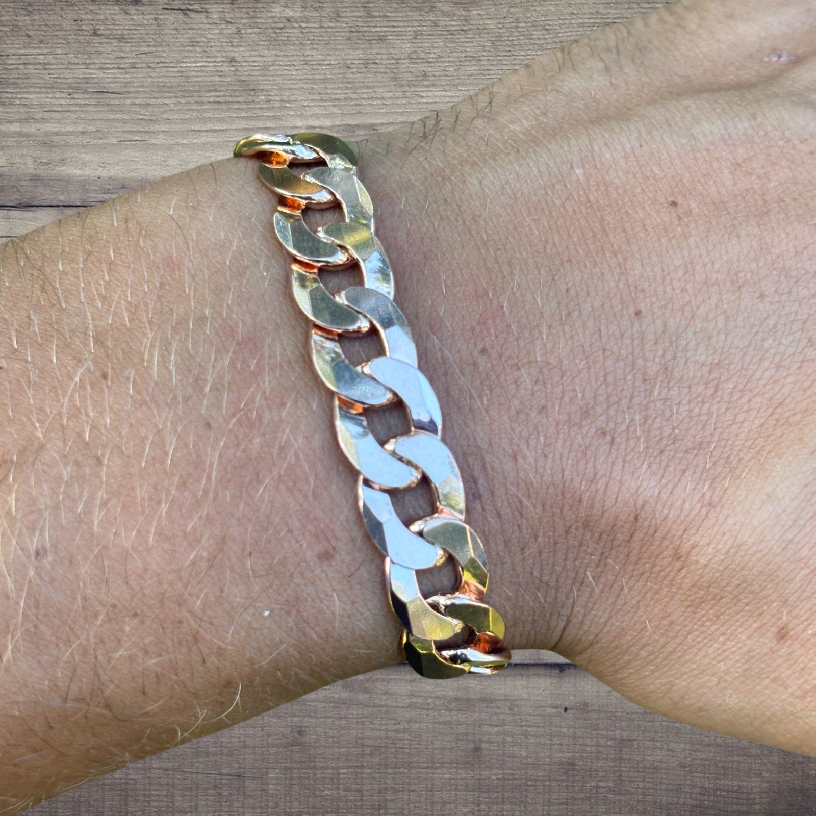 925 Sterling Silver 10.5mm Flat Curb Bracelet