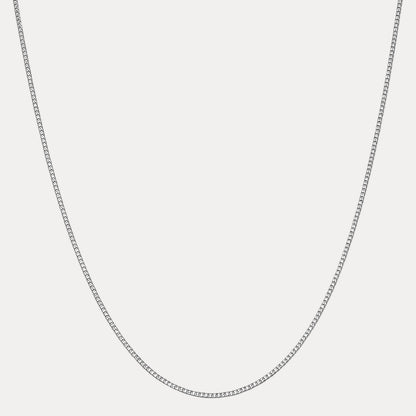 925 Sterling Silver 2mm Curb Chain Necklace