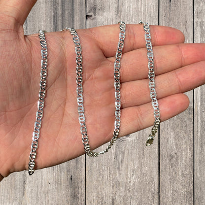 925 Sterling Silver 4.5mm Tiger Eye Chain Necklace