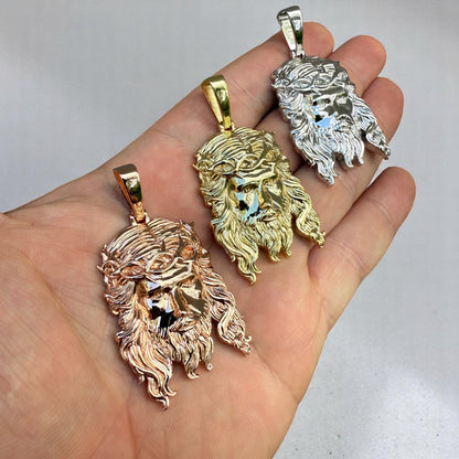925 Sterling Silver Classic Jesus Piece Pendant - Medium